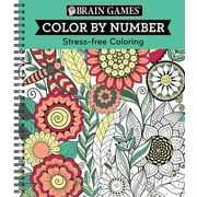 PUBLICATIONS INTERNATIONAL Brain Games - Color by Number Brain Games - Color by Number: Stress-Free Coloring (Green), (Spiral-Bound)