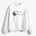 thumbnail image 4 of CEHVOM Femmes Mode Décontractée Imprimé Col Rond Ample Manches Longues Hauts Courts Blouse Chandails Sans Capuche Liquidation, 4 of 5