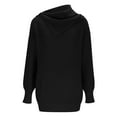 thumbnail image 6 of Qulqfy Women's Cowl Neck Sweaters Tunic Pullover Black Cozy Sweater Knit Trendy Long Sleeve Shirts Tops for Women, 6 of 6