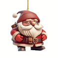 thumbnail image 1 of Decoración de árbol de Navidad plano acrílico 2D, muñeco de nieve de Papá Noel de dibujos animados, adornos navideños, decoración de fiesta de Navidad Joy 2025（N, 1 of 5