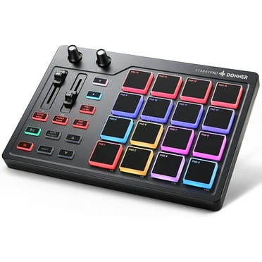 Donner STARRYPAD Professional MIDI Pad Beat Maker Machine with 16 Beat Pads, Melodics Lessons