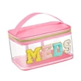thumbnail image 2 of Bolso de cosméticos con purpurina de PVC, bolsa de cosméticos con cremallera, bolsa organizadora de maquillaje transparente para eventos deportivos de Rosa, 2 of 10