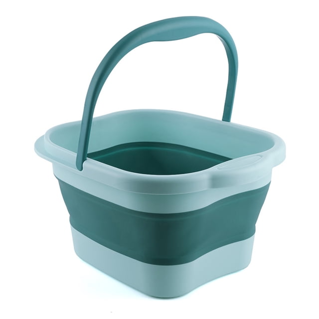 Baño de pies - Lavabo plegable portátil con asa - Baño de pies con masaje - Verde