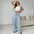 thumbnail image 2 of Women’s Wide Leg Palazzo Pants High Waisted Striped Knit Lounge Pants Elastic Waist Drawstring Casual Pajama Trousers, 2 of 8