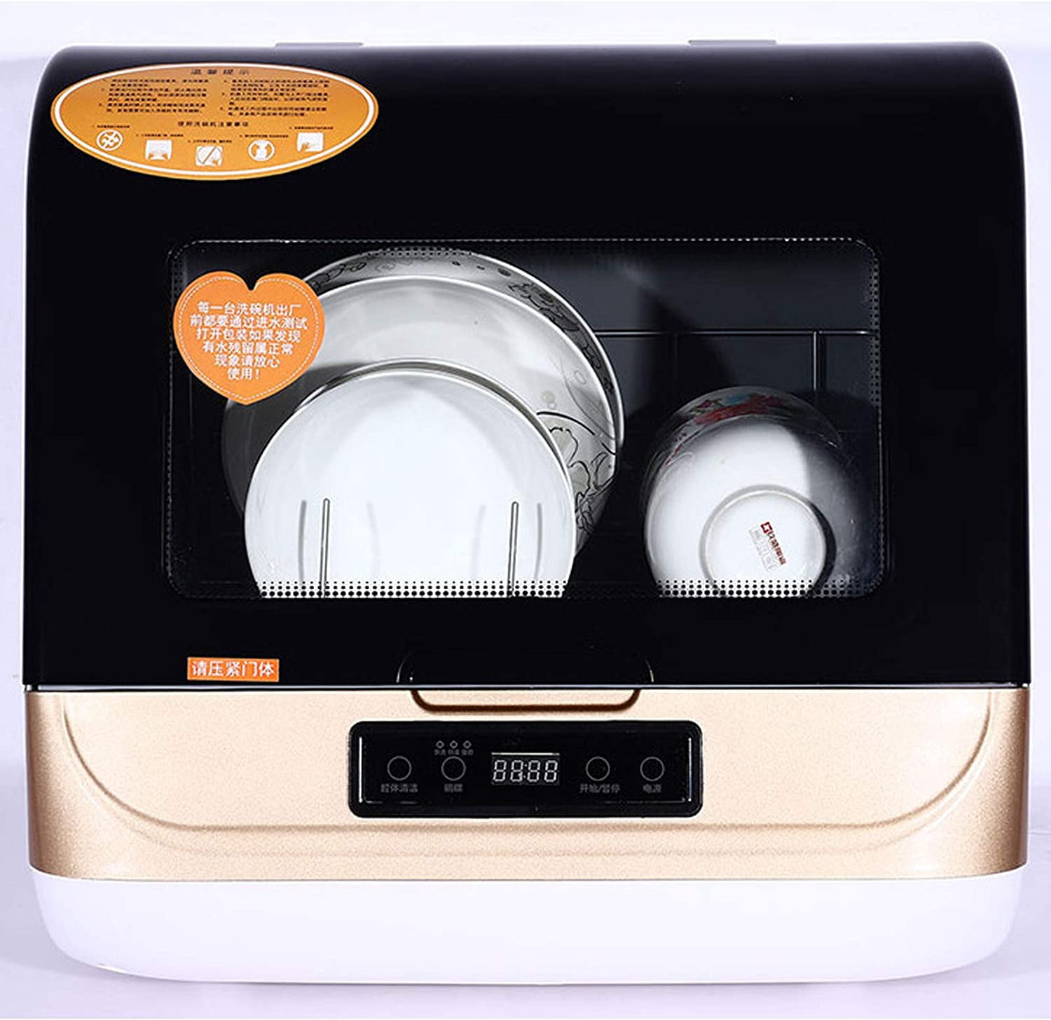 Miumaeov Compact Countertop Dishwasher with Washing 4 Programs, Airdry