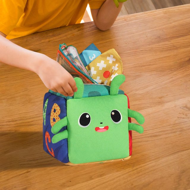 Caja de pañuelos para bebé, juguete sensorial Montessori, caja de pañuelos, juguete para bebé, regalos para niños y niñas, recién nacidos, niños Verde