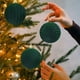 thumbnail image 5 of Juego de bolas de Navidad flocadas - 8cm 6pcs Verde, Decoraciones de Navidad, 6 Piezas, Variados estilos de decoraciones para el árbol de Navidad, También para otras fiestas, 5 of 6