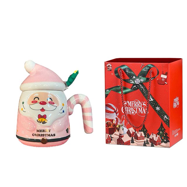 Taza de cerámica EZLIFE con dibujos animados de Papá Noel regalo navideño 400ml