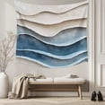 thumbnail image 5 of Blue Beige Tapestry for Bedroom Wall Hanging Tapestry, Coastal Vintage Modern Abstract Art Ceiling Backdrop Tapestries Poster Blanket Wall Decor for Teens Room Living Room Dorm 59" x 79", 5 of 8