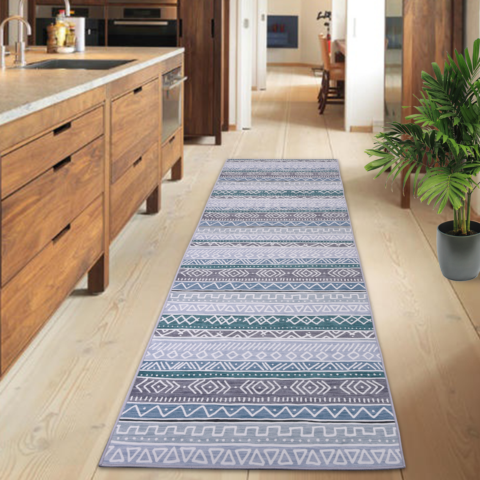 2' x 3' Runner Rugs with Rubber Backing, Indoor Outdoor Utility Carpet  Runner Rugs, Stripe Brown, Can Be Used as Aisle for The RV and Boat,  Laundry