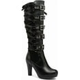 thumbnail image 6 of Lace Goth Knee High Boots for Womens Fashion Buckle Block Heel Lace Up Knee Boots for Nightclub Punk Platform Back Zipper Riding Combat Booties, 6 of 6