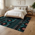 thumbnail image 3 of ODIKA 6'x9' Washable Area Rug Vinyl Mixer Retro Cassette Music Border Player Turntable Record Dj Refined for Family Room, Living Mater Bedroom, Non-Slip, Easy Care, 3 of 7