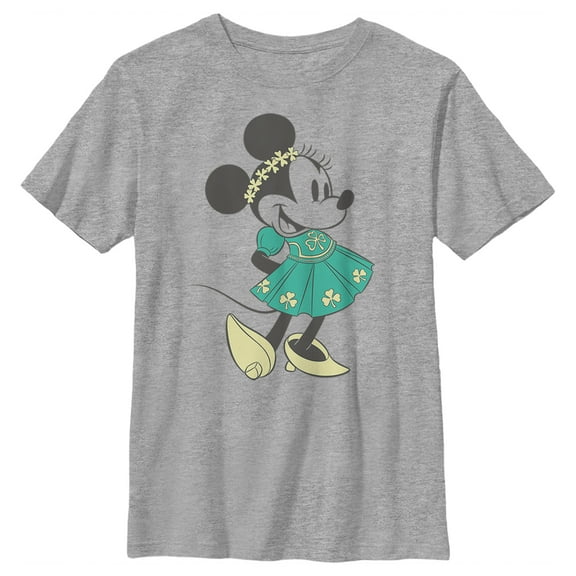 Boy's Mickey & Friends Flower Girl Minnie  Graphic Tee Athletic Heather Medium