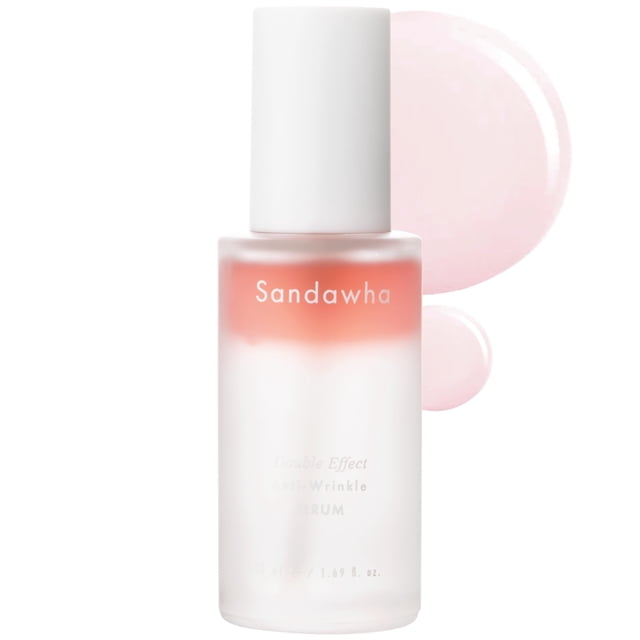 SanDaWha SKINCURE Suero antiarrugas de doble efecto con extracto de camelia - Suero vegano coreano nutre y reduce las arrugas Tratamiento suavizante de líneas diarias para líneas finas 1.76 fl.oz.
