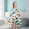 thumbnail image 6 of White Cartoon Dinosaurs Volcanoes Pattern Hooded Bath Towel，60"x35" for Ages 3 To 12 Kids, Quick Dry Lightweight Soft Microfiber Hood Beach Towel Cover Up for Kids, 6 of 7