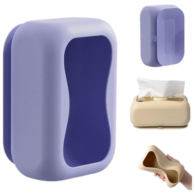 Ctnporpo Support de Rangement pour Mouchoirs à Ventouse Distributeur de Serviettes en Papier Mural en Silicone Boîte à Mouchoirs à la Mode Boîte à Mouchoirs à la Mode Clips de Fixation de Base