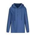 thumbnail image 3 of GigrtiJin Men Long Sleeve Hoodies Casual Fashion Button Hooded Pullover Tops Solid Color Casual Comfy Loose Blouse, 3 of 5