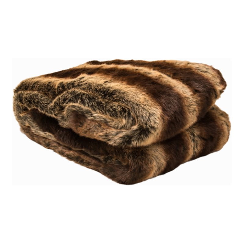 Faux Addict 50x80" Satin Reverse Luxury Oversized Faux Fur Throw in
