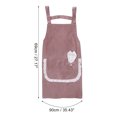 thumbnail image 6 of Unique Bargains 1pc H-shoulder Corduroy Apron with Pockets for Cooking Cleaning Work Blue, 6 of 6