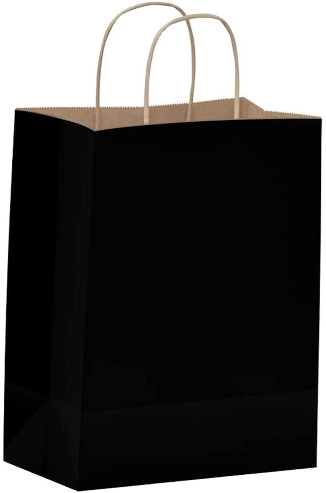 Luxury Party Treat Sweet Loot Lunch Gift 6 Black Bags With Handles 