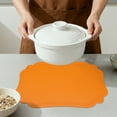 thumbnail image 4 of Unique Bargains Set of 6 Solid Placemats Leather Placemats for Kitchen Dining Orange, 4 of 6