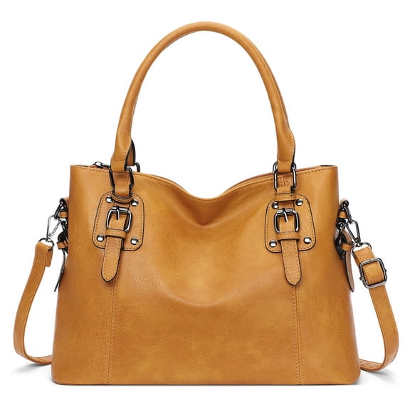 GAEKEAO Satchel Handbag for Women with Shoulder Strap Medium Top Handle Purse Crossbody Bag Soft Leather Work Tote