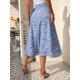 thumbnail image 2 of Falda midi floral para mujer, falda de playa con volantes cruzados, cintura alta, abertura Azul (Flowers Blue) G Azul (Flowers Blue) G Xishao ropa, 2 of 2