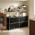 thumbnail image 2 of Innovaze 4-Tier Accent Cabinet with Door， Metal Storage Cabinet, Freestanding Organizer for Living Room, Entryway, Bedroom, Black, 2 of 9