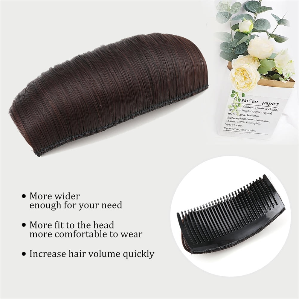 Synthetic Comb Clip Hair Bun Invisible Fluffy Hair Pad, Bump Up Styling Insert Tool