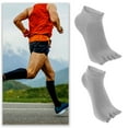 thumbnail image 2 of Unique Bargains 4 Pairs Half Finger Five Toe Socks Unisex Non Slip Daily Fit Finger Socks Gray, 2 of 7