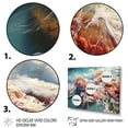 thumbnail image 3 of Designart "Aerial View of Coral Paradise by the Seaside" Coastal Framed Wall Art Decor - Coastal Coral Coastal Beach Living Room Framed Canvas Art, 3 of 6