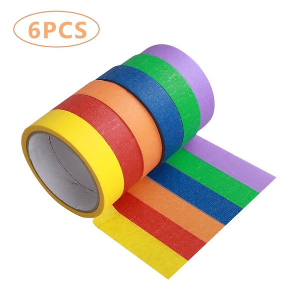 6pcs Colored Masking Tape, DISEN Colored Painters Tape for Art Crafts, Labeling or Coding (1'' x 13 Yards)