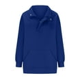 thumbnail image 4 of Pisexur Sweat à Capuche Zippé pour Femmes Mode Automne Manches Longues Couleur Unie Col Rabattu Chandail en Molleton Ample Léger avec Poches, 4 of 5