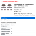 thumbnail image 2 of Rear Brake Pad Set - Compatible with 2014 - 2017 Nissan Sentra 2015 2016, 2 of 2