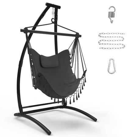 Condition photo showing Good Condition for G TALECO GEAR C Type Hammock Chair with Stand Hanging Chair with Neck Pillow Outdoor Indoor Swing Chair for Bedroom Porch Patio and Garden 300 lbs