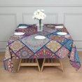 thumbnail image 3 of Multicolor Ethnic Mandala Pattern Square Tablecloth,Waterproof Square Table Cover,Wipeable Spillproof Washable Table Cover for Home Kitchen Party Decor 60"x60"(152x152cm), 3 of 6