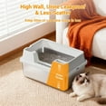 thumbnail image 4 of Ataucjin Extra Large Enclosed Stainless Steel Cat Litter Box, Metal Litter Pan for Big Cats, High Wall Sides & Non-Stick Bottom, Anti-Leakage & Odor-Resistant, Easy to Clean for All Cats, 4 of 5