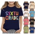 thumbnail image 2 of UACY Girls Sixth Grade Back to School T Shirt Short Sleeve Crew Neck Cotton Casual Summer Graphic Tee (Light Green, 8-9 Years), 2 of 6