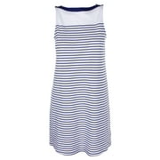 Nautica White Navy Sleeveless Button Detail Boat Neck Striped Knit Sleepshirt S