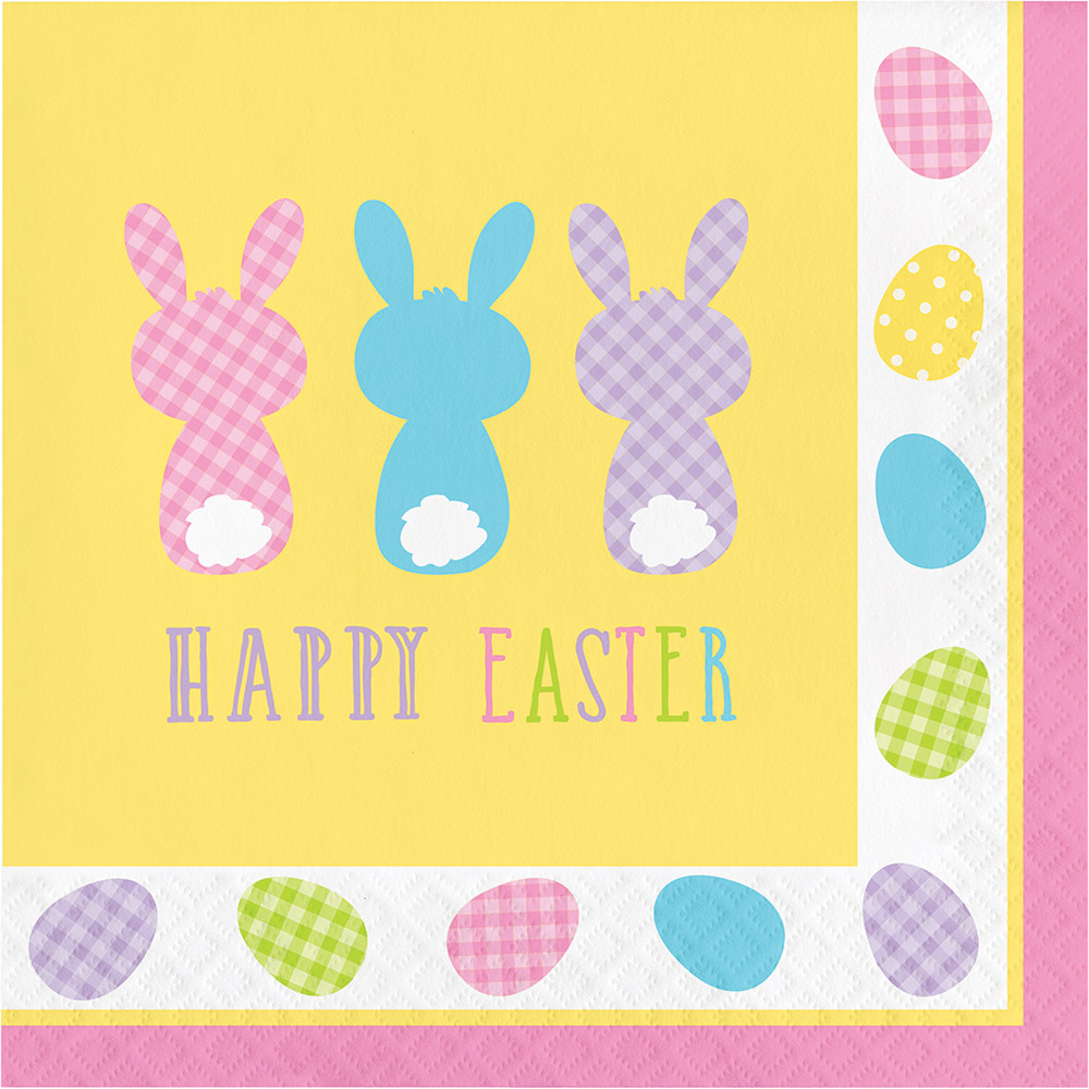 Cottontails Easter Bunny 16 Ct Luncheon Paper Napkins Peeps