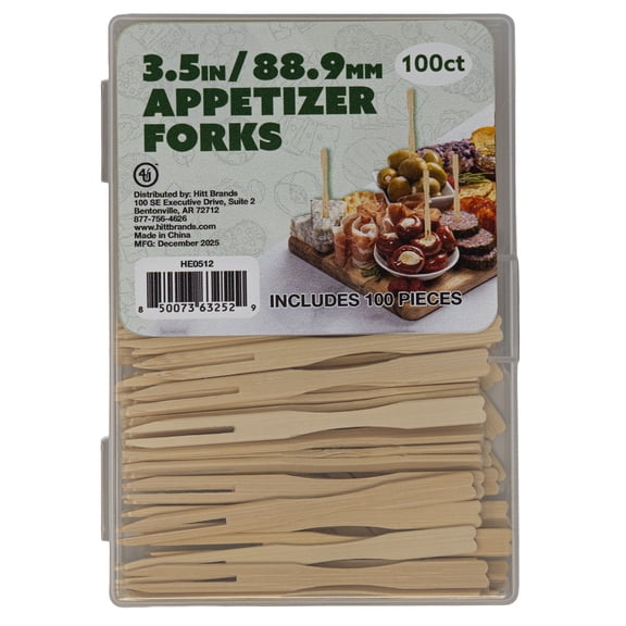 Bamboo Appetizer Forks, 100ct