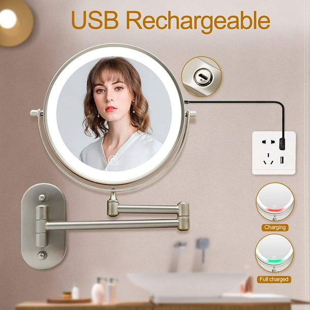 Lighted makeup sale mirror 10x magnification