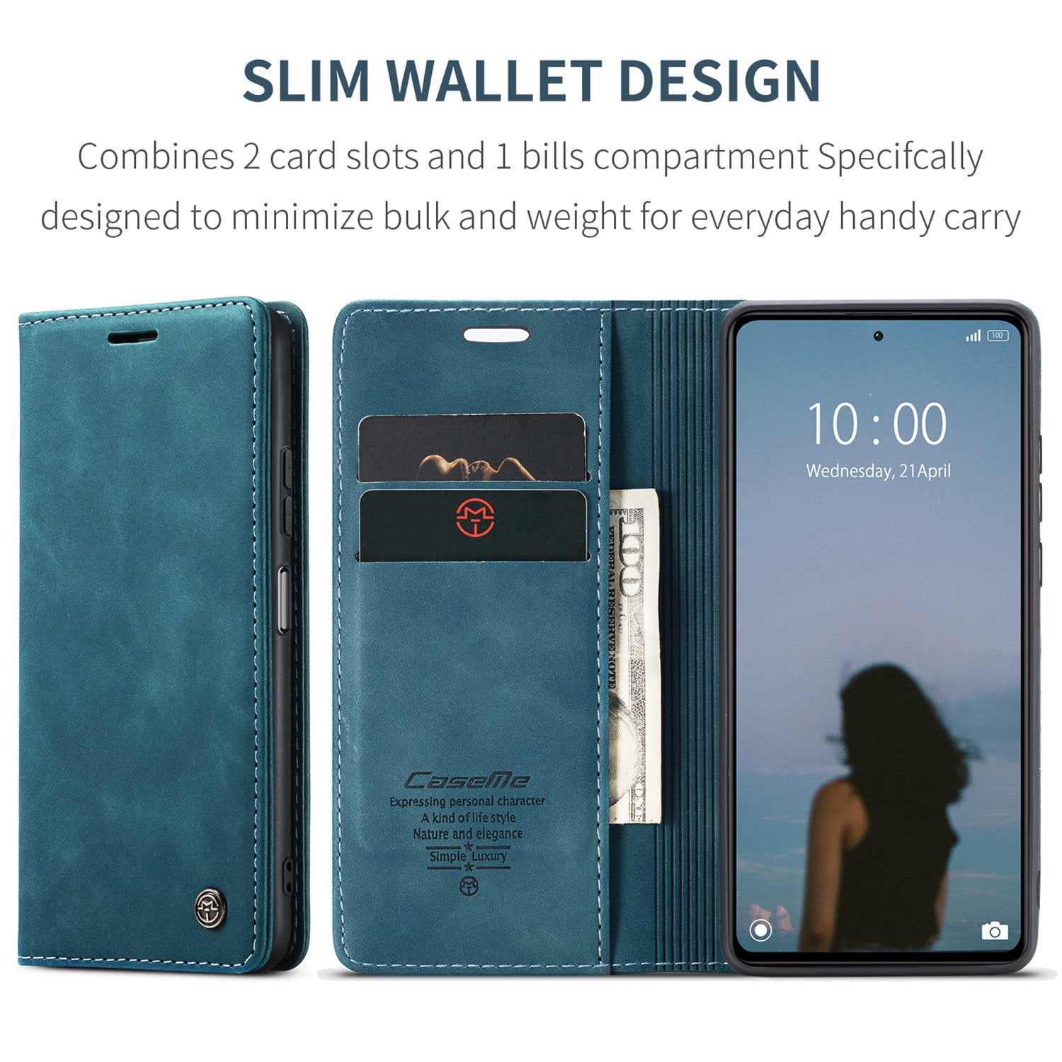 ETFAST Leather Wallet With Card Holder Zipper Phone Case For Xiaomi Poco X5 Pro High Quality Leather Phone Case