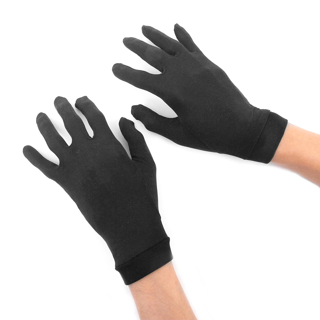 Womens SILK Thermal Liner Inner Gloves Black For Skiing Cycling Motorbiking 