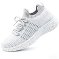 thumbnail image 4 of HARVEST LAND Womens Lightweight Walking Shoes Comfortable Wide Lace-up Tennis Sneakers White Size 8, 4 of 11