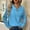 Blue, variant on Blue Dressy Casual Long Sleeve Fall Fashion Tops Button Decorated Stand Collar Woolen Clothes Crew Neck Oversized Sweatshirt Plus Size Tops Clothes S