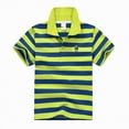 thumbnail image 2 of Kids Boys Summer Clothes Striped Design Polo Shirt Toddler Baby Boy Cute Fashionable Top Age 1 to 15 Y, 2 of 4