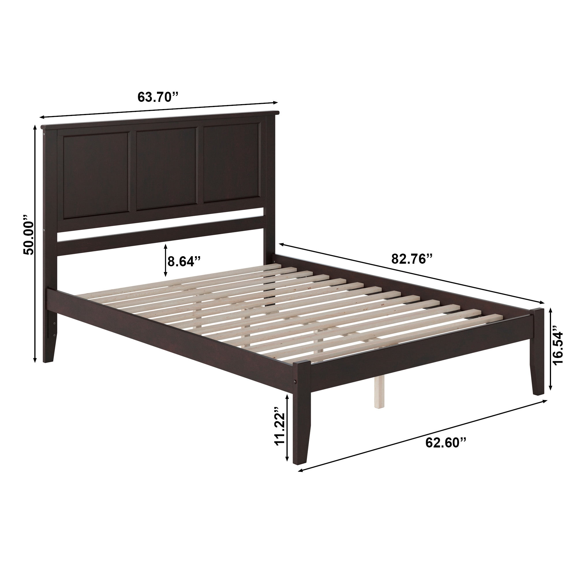 AFI Madison Queen Solid Wood Platform Bed, Espresso