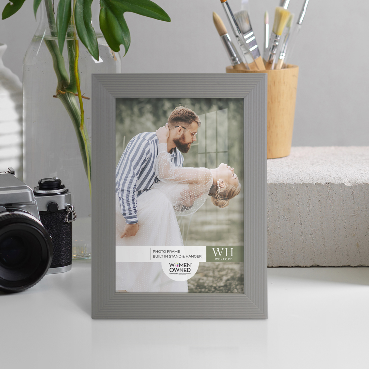 Modern Rustic Gray Solid Wood Picture Frame, 5 x 7