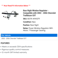 thumbnail image 2 of Rear Right Window Regulator - Compatible with 2002 - 2006 Chevy Trailblazer EXT 2003 2004 2005, 2 of 2